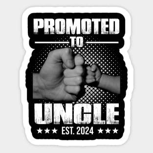 Mens Promoted to Uncle 2024 Shirt For First Time Uncle, New Uncle Sticker